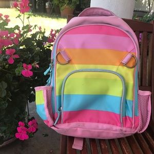 Fairfax Pink Rainbow Stripe w/ Aqua Trim Backpack